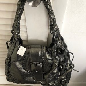 Brand new vintage coach bag in metallic silver.